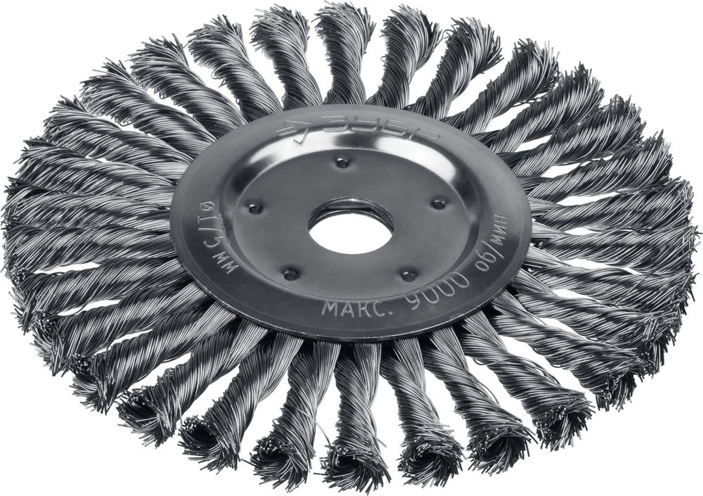Щетка дисковая для УШМ 175?22 мм жгутированная стальная проволока 0.5 мм ЗУБР Профессионал 35190-175_z02
