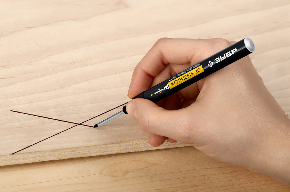 Перманентный маркер для отверстий Колибри-30 черный, наконечник L 30 мм, 2.8 мм ЗУБР 06338-2