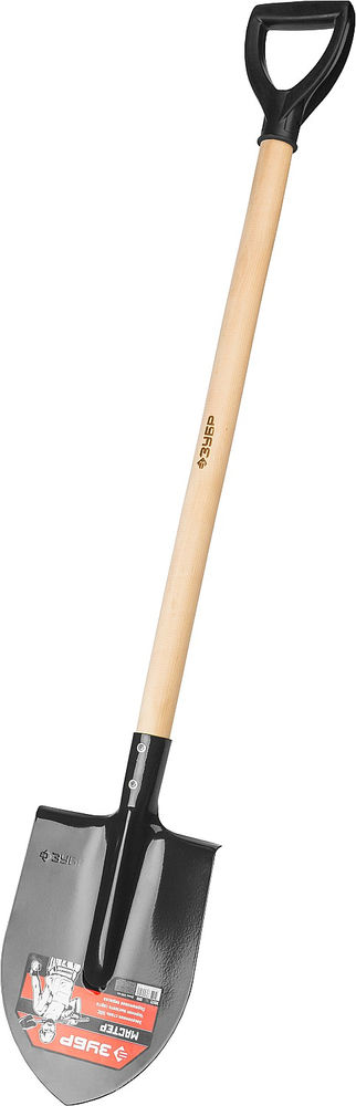 Штыковая лопата 285 х 205 х 1200 мм полотно 1.6 мм закалено дерев. черенок высш. сорт с рукояткой тип ЛКО ЗУБР Мастер 39572