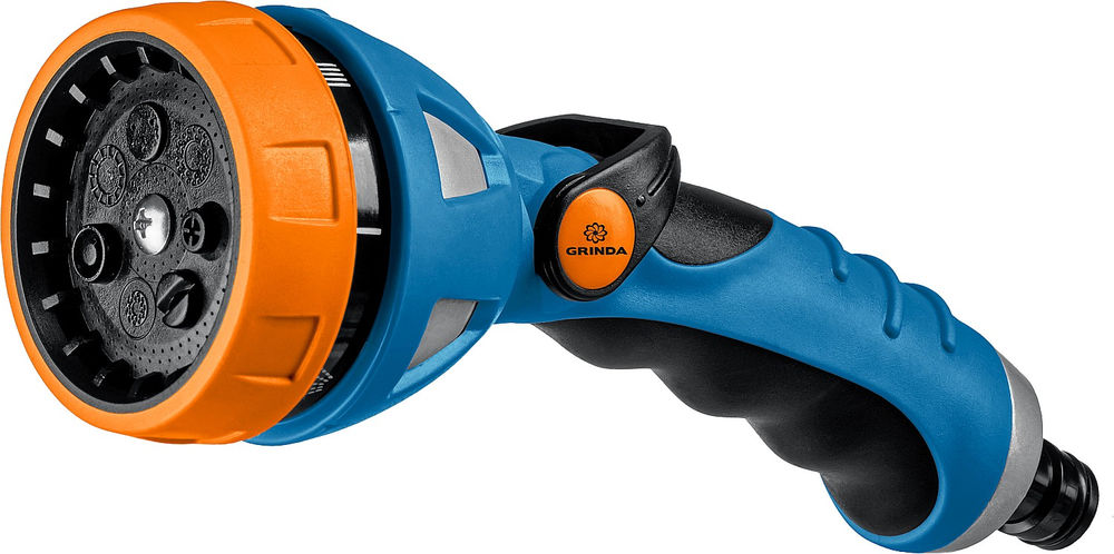 Поливочный пистолет XM-7, 7 режимов, металлический с TPR, PROLine GRINDA 429150