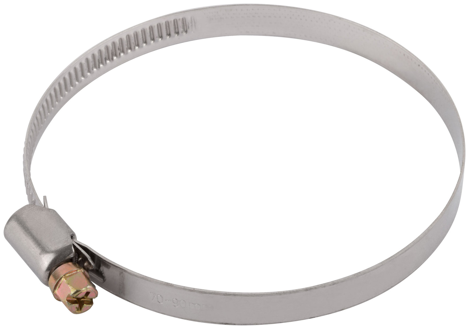 Хомут обжимной (нержавеющая сталь со сваркой) 70-90 мм (64288)