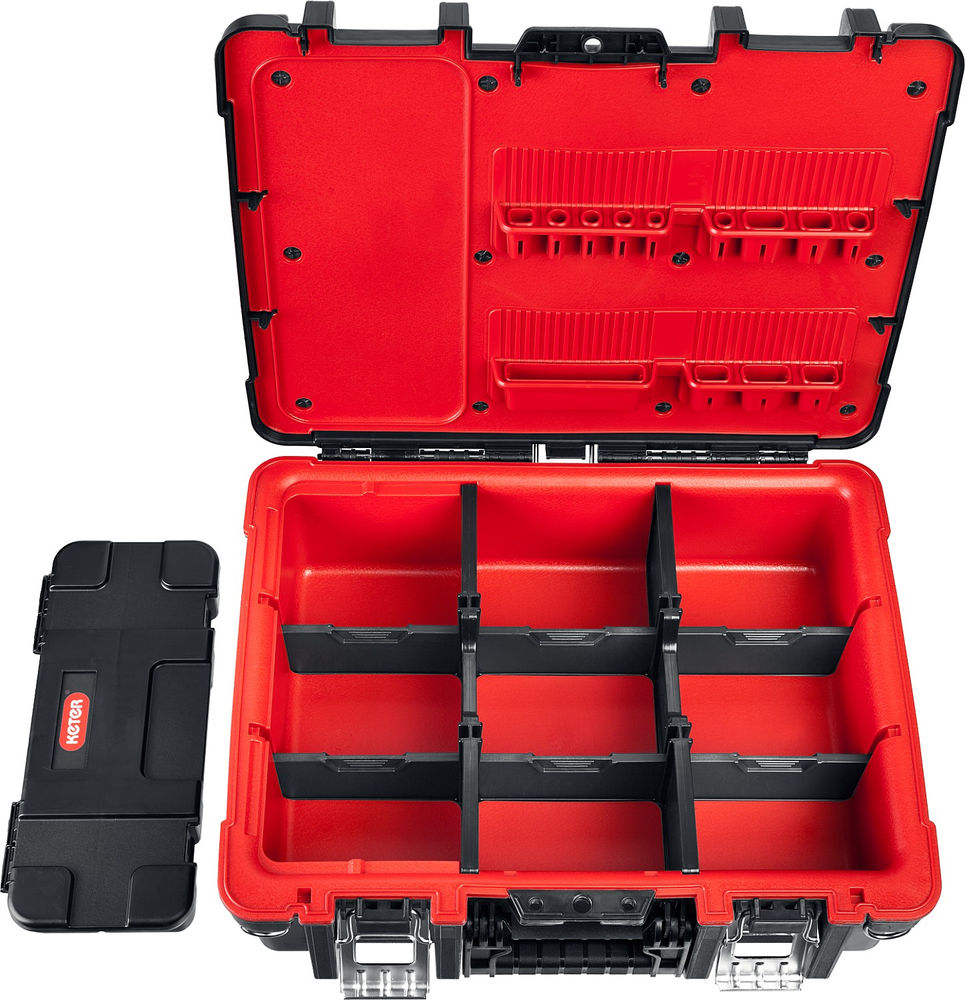 Ящик-органайзер 480 х 380 х 175 мм (19) с 9 регулируемыми ячейками + съемный внутренний органайзер с 4 ячейками TECHNICAN KETER 38395-19