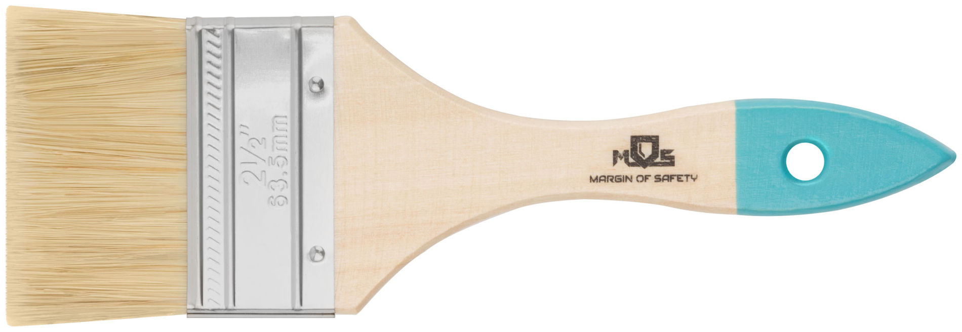 Кисть флейцевая, натур. cветлая щетина, деревянная ручка 2,5 (63 мм) (00706М)