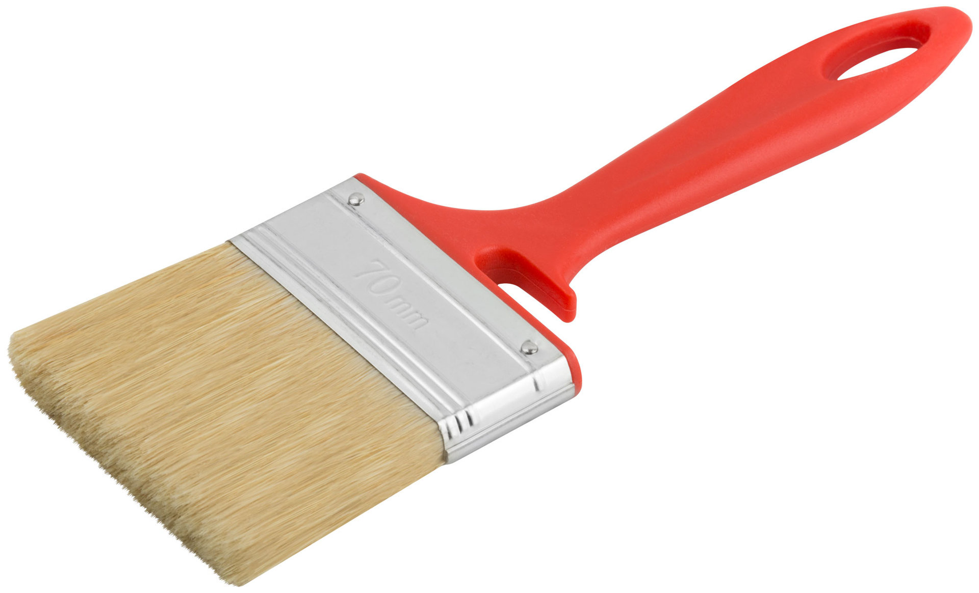 Кисть флейцевая Крафт, натур.светлая щетина, пластиковая ручка с выемкой 70 мм (00844)