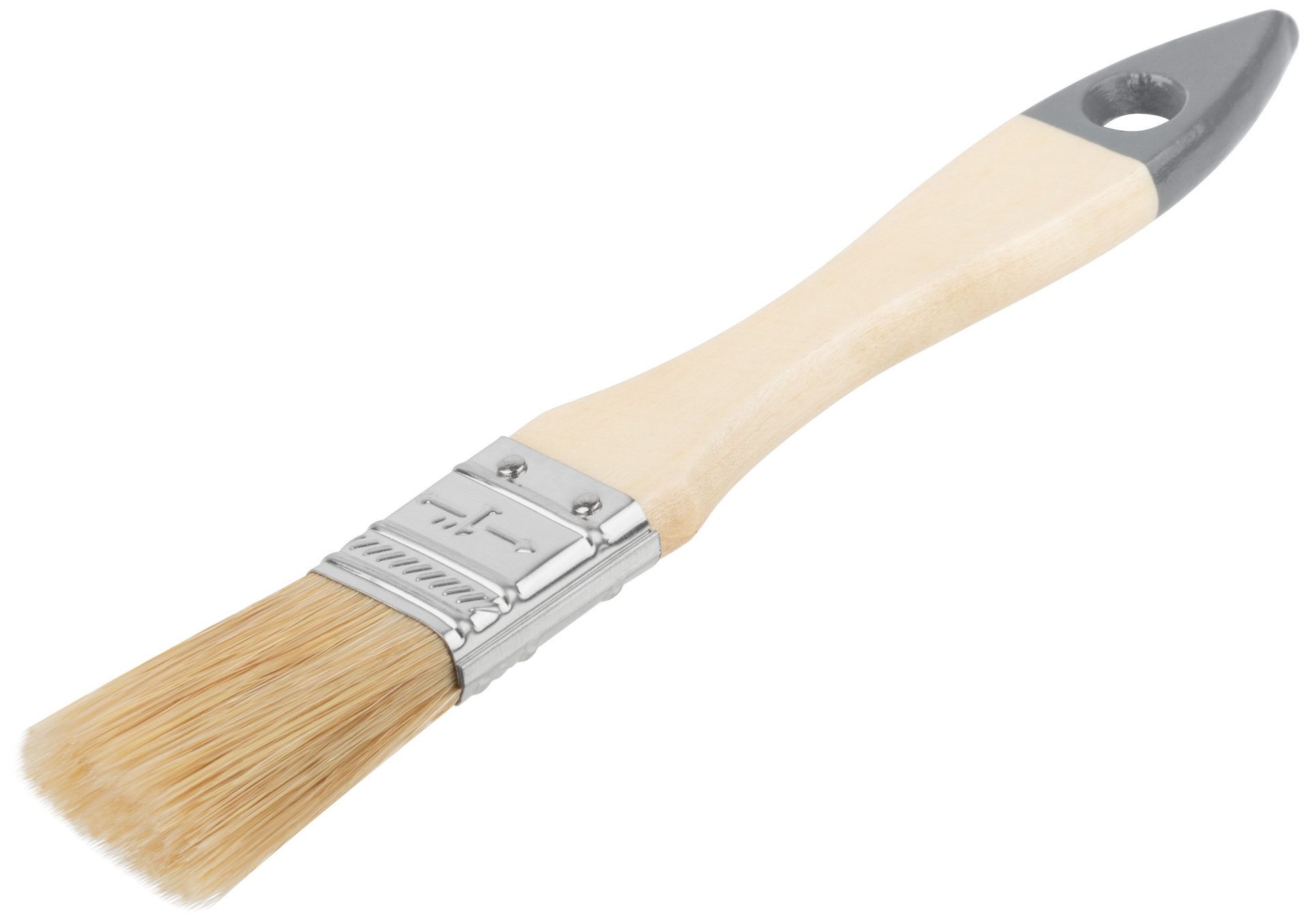 Кисть флейцевая Лайт, натур. cветлая щетина, деревянная ручка 1 (25 мм) (00803)