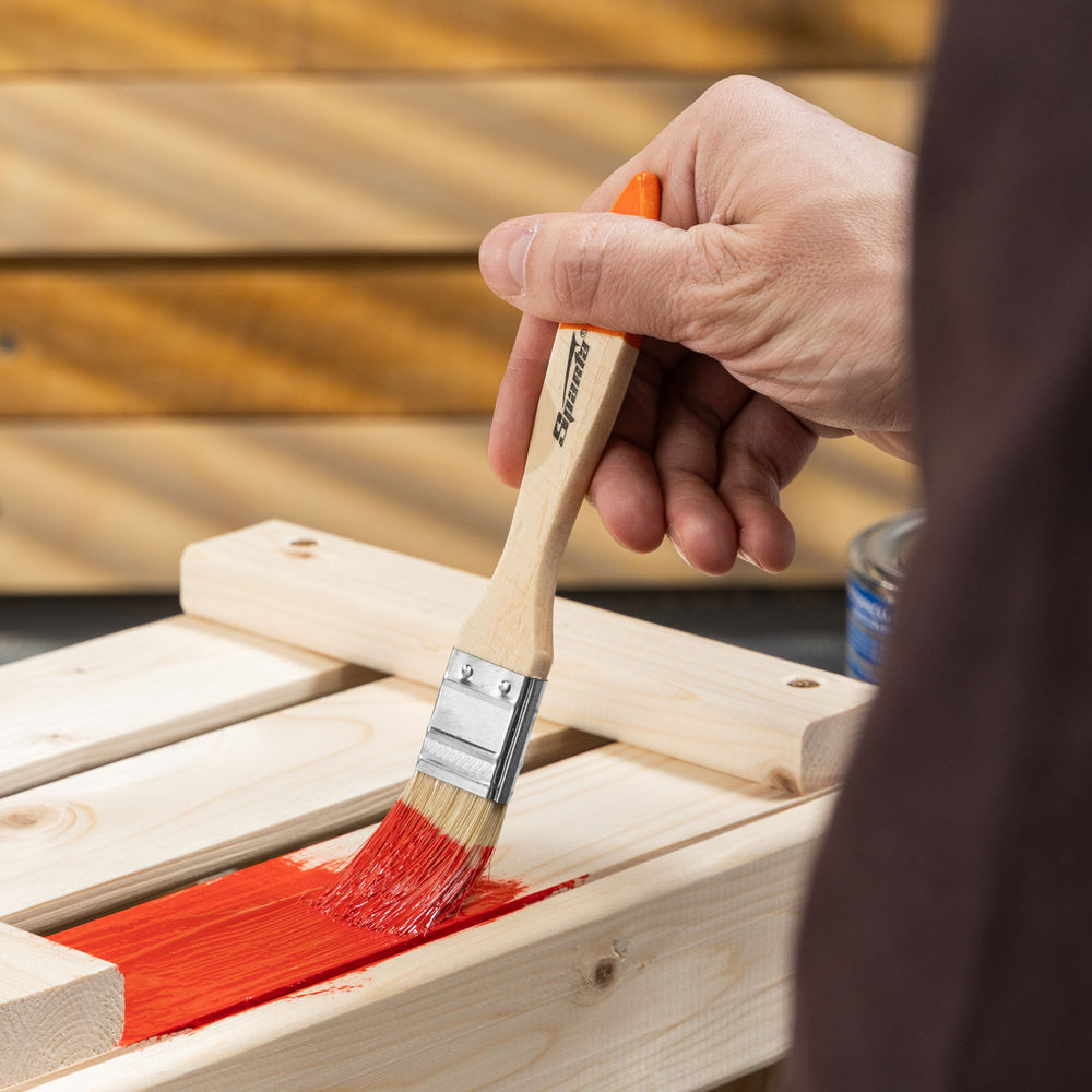 Кисть плоская Slimline 1 (25 мм) натуральная щетина, деревянная ручка Sparta (824205)