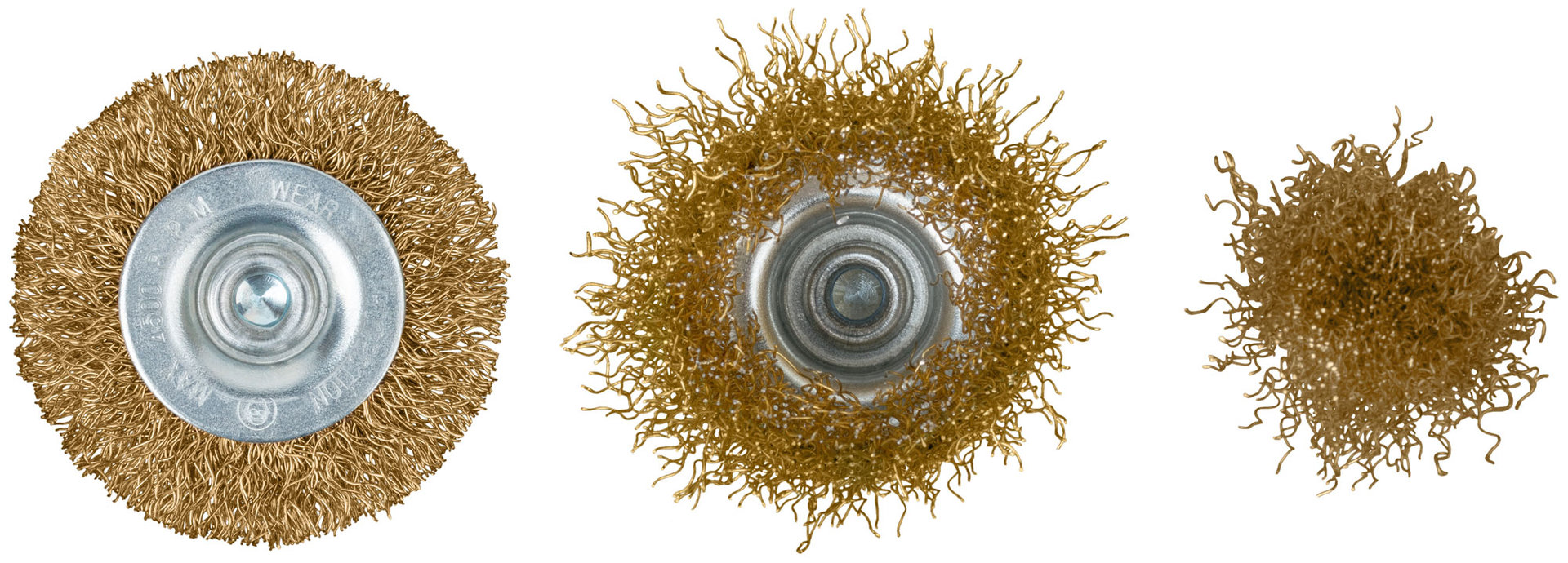 Корщетки со штифтом, набор 3 шт. ( колесо 50 мм / чашка 50 мм / венчик 25 мм ) (38563)
