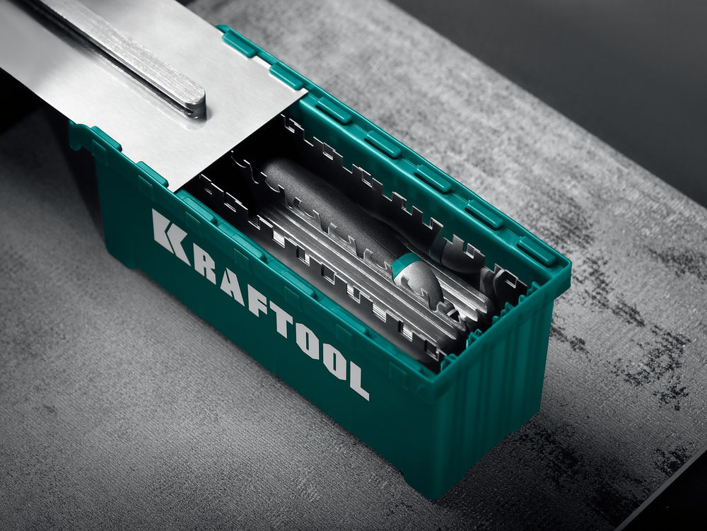 Набор нержавеющих гребенок (6шт) со сменной 2к ручкой, в пластиковом кейсе, 280х115 мм KRAFTOOL 33268-H6