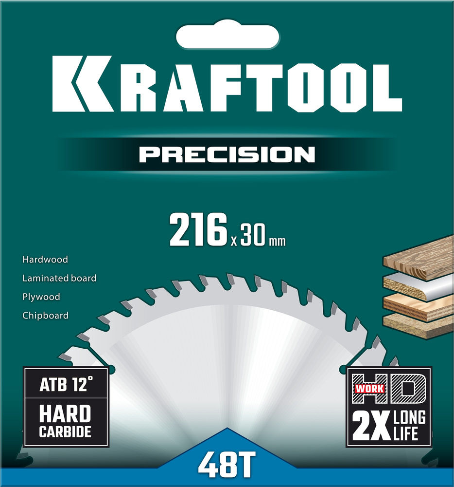 Пильный диск по дереву Precision, 216 х 30 мм, 48Т KRAFTOOL 36952-216-30