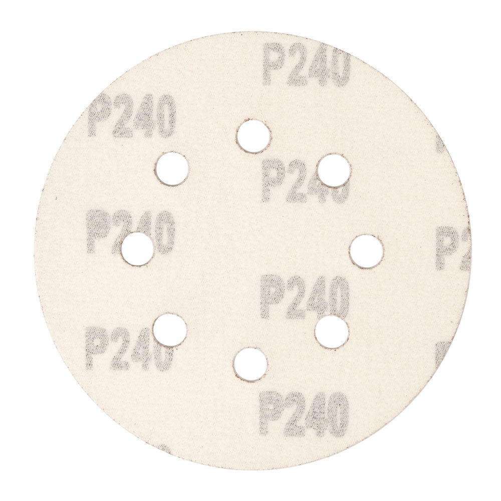 Круг абразивный на ворсовой подложке под липучку, перфорированный, P 240, 125 мм, 5 шт Сибртех (738117)