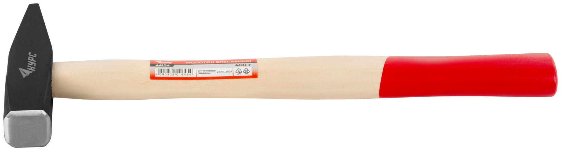 Молоток слесарный, деревянная ручка Оптима 400 гр. (44104)