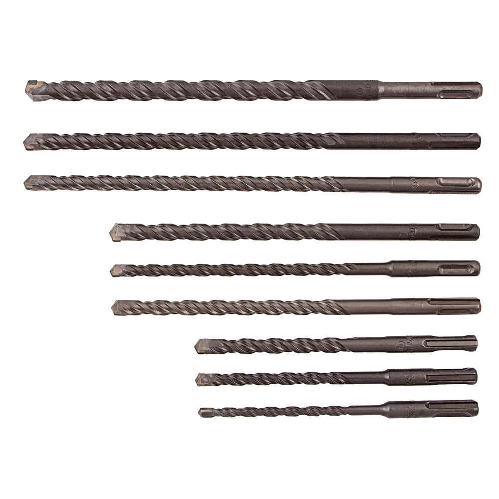 Набор буров по бетону, 6-8-10 х 160, 8-10-12 х 210, 10-12-14 х 260 мм, зубила 4 шт, SDS Plus Matrix (71098)