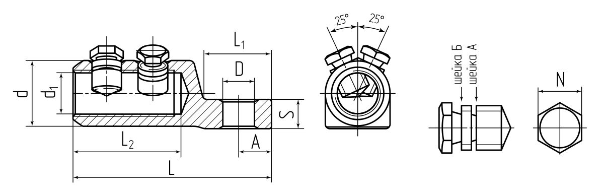 Наконечник болтовой 2НБЕ-35–150/240 (КВТ) (65835)