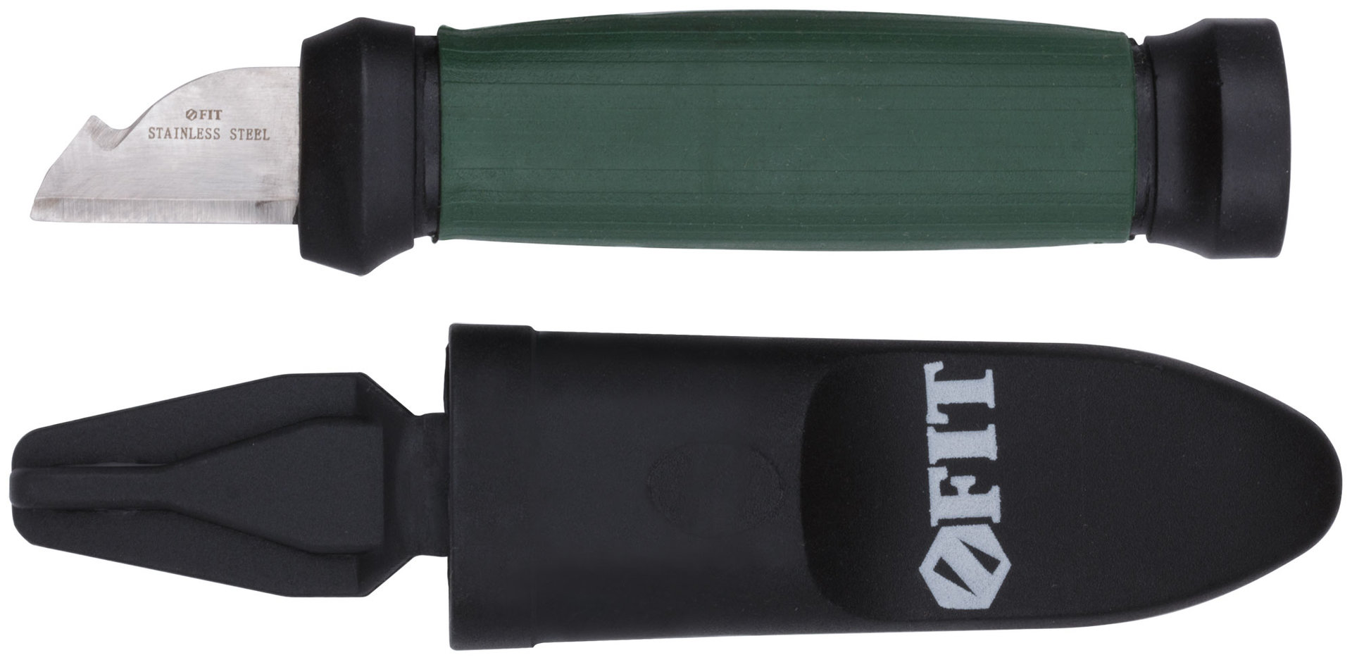 Нож электрика, нерж.сталь, 2-х сторонняя заточка, лезвие 33 мм (10642)