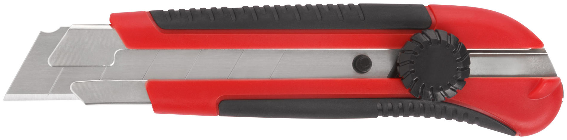 Нож технический Крафт 25 мм усиленный, прорезиненный, вращ.прижим, магнит (10185)