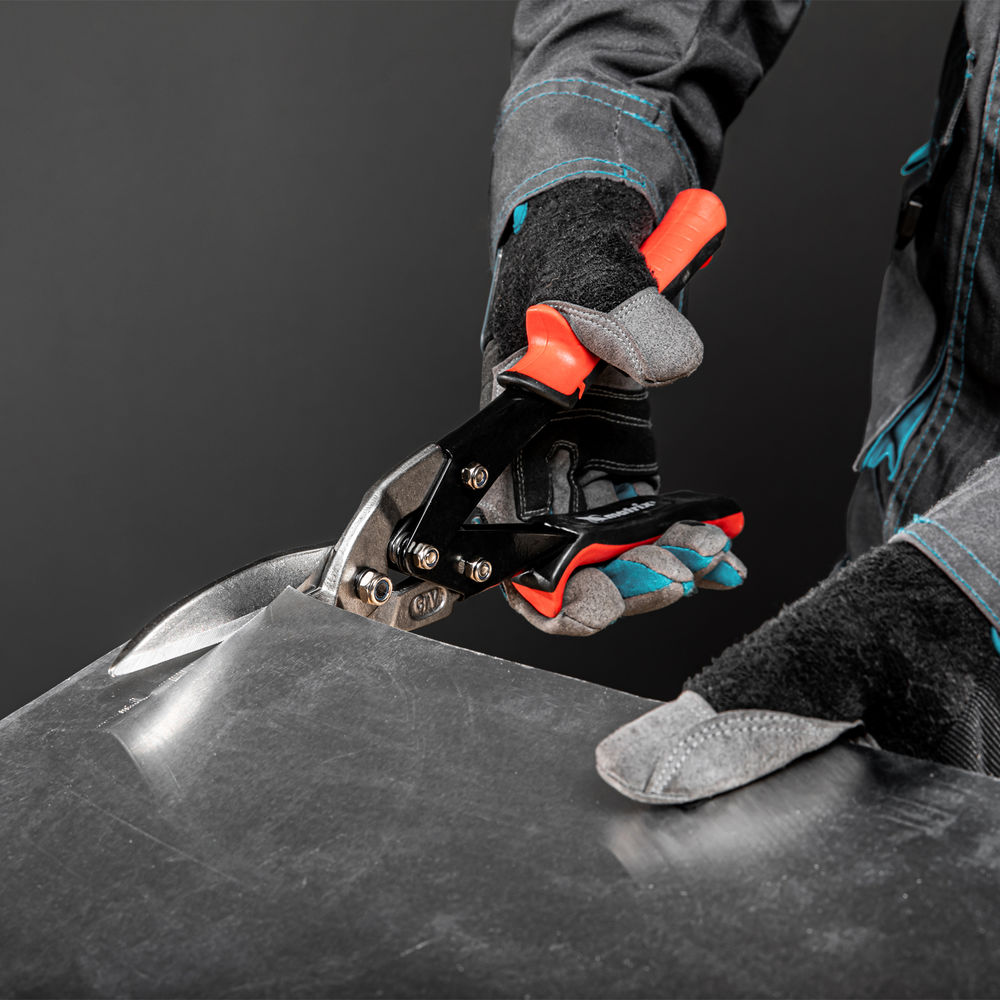 Ножницы по металлу, удлиненные, 285 мм, пряморежущие, обрезиненные рукоятки Matrix (78341)