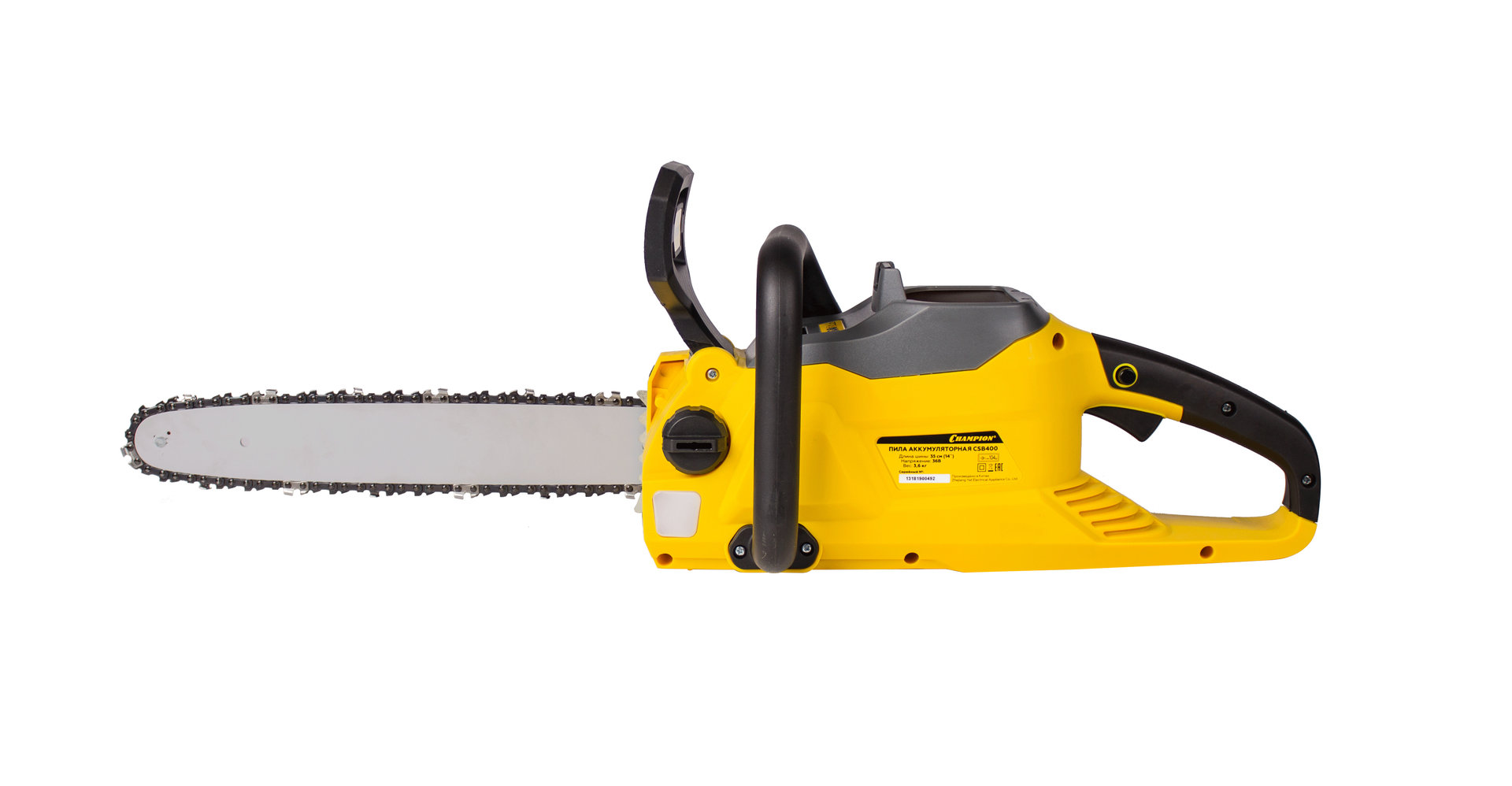 Пила аккумуляторная CHAMPION CSB400 (36В4,0Ач Li-ion3,6кг14мин 14 3/8-1,3-52,7300об/мин безАКБиЗУ) (CSB400)