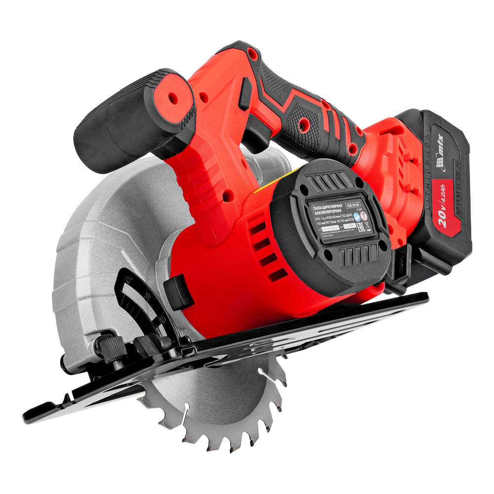 Пила циркулярная аккумуляторная CCSU-20-165, 165 мм, Li-Ion, 20 В// MTX (27480)