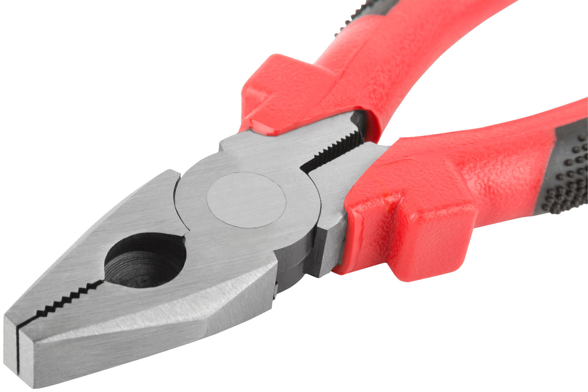 Плоскогубцы комбинированные Стандарт красно-черные пластиковые ручки, полированная сталь 180 мм (48180)