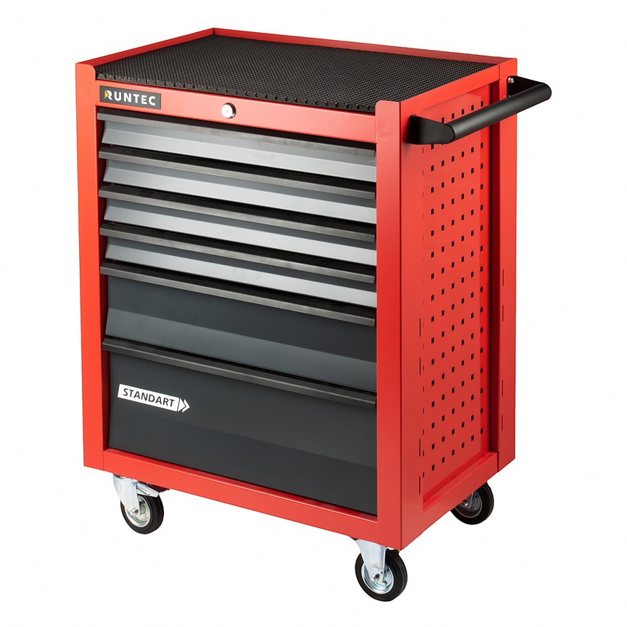 Тележка инструментальная 6 полочная Standart красная RUNTEC RTSTD-6R