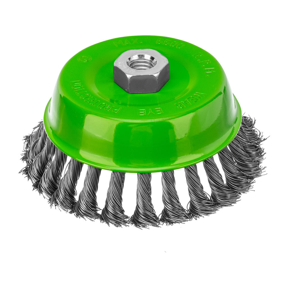 Щетка для УШМ, 125 мм, М14, чашка, крученая металлическая проволока Сибртех (746277)