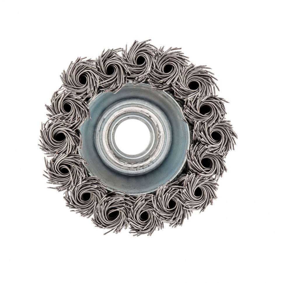 Щетка для УШМ, 65 мм, М14, чашка, крученая проволока 0.5 мм Сибртех (746207)