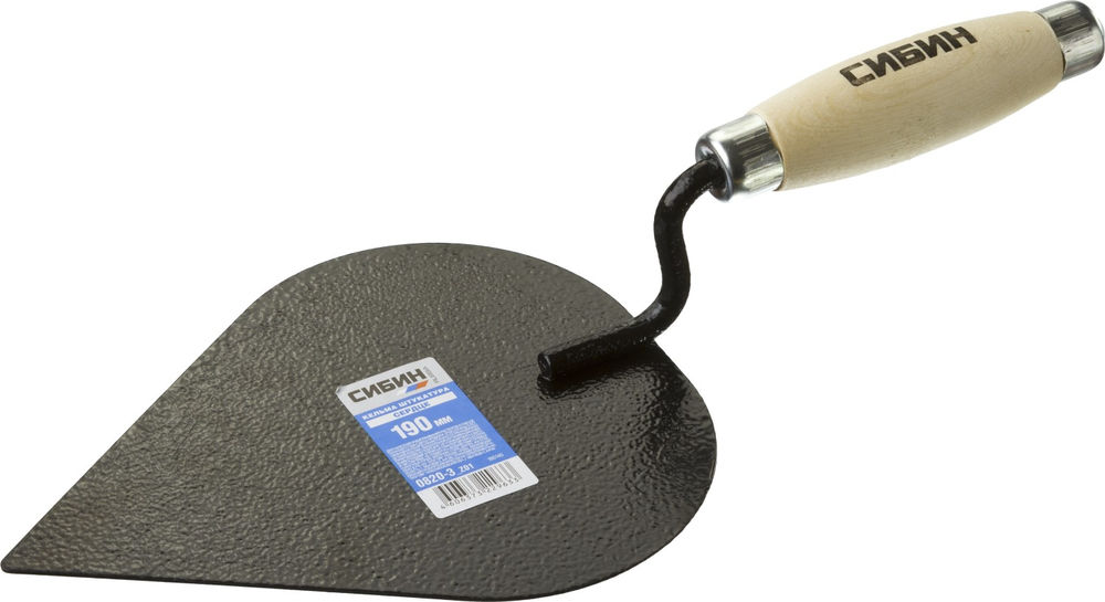 Кельма штукатура 190 х 135 мм, деревянная ручка СИБИН 0820-3_z01