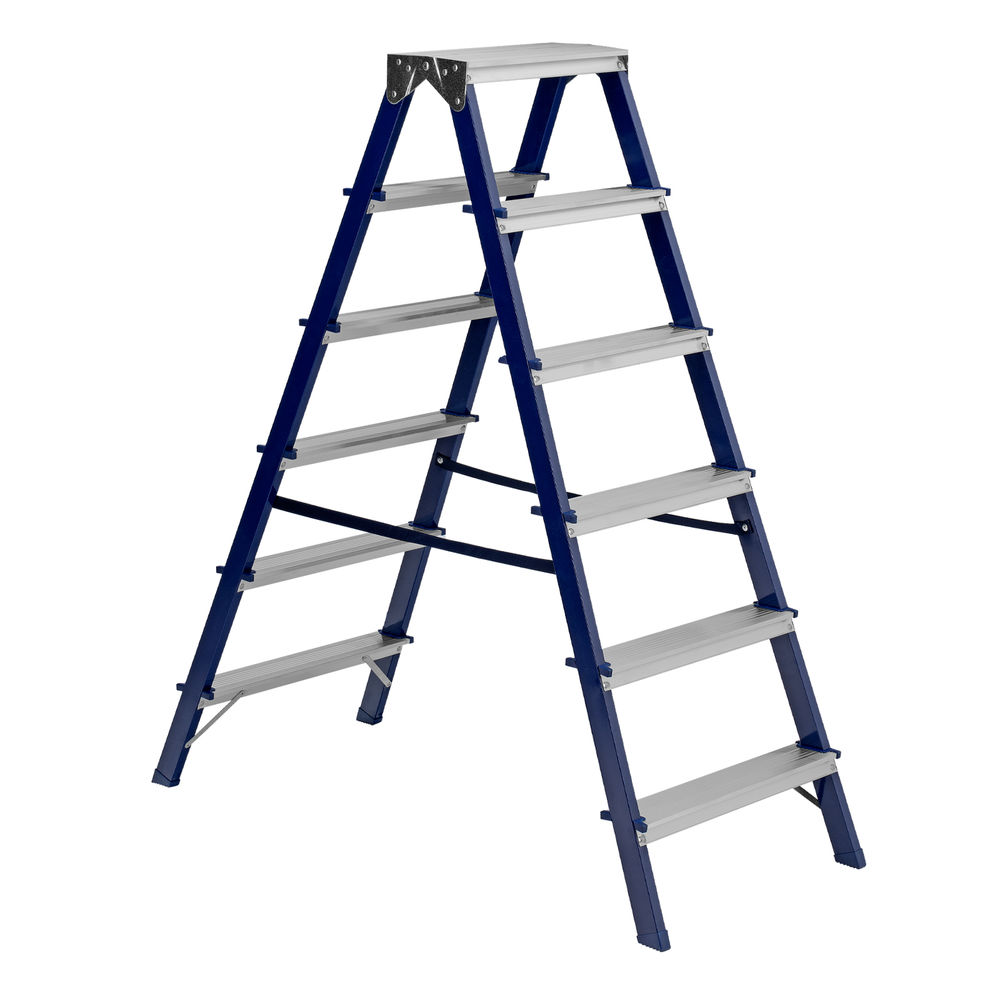 Стремянка двусторонняя 6 ступеней, стальная, Сибртех (97936)