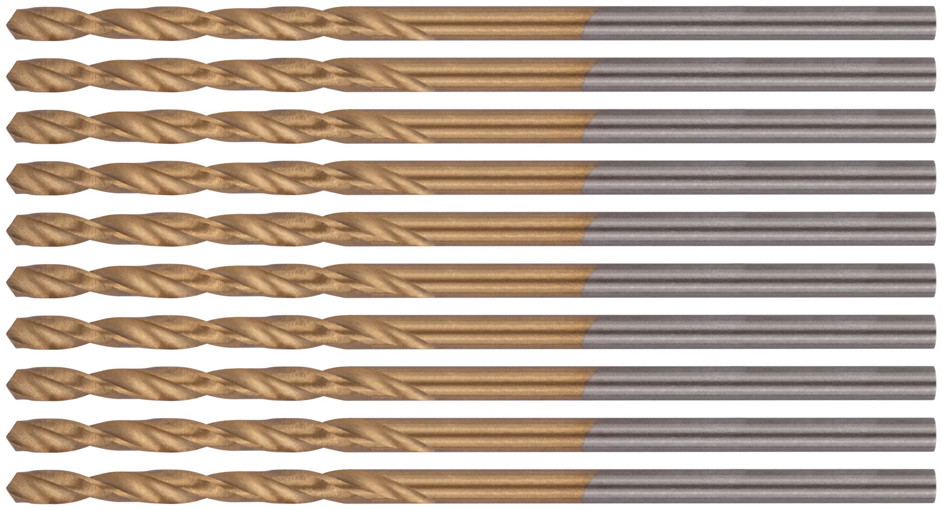 Сверла HSS по металлу, титановое покрытие 1,5х40 мм (10 шт.) (34115)