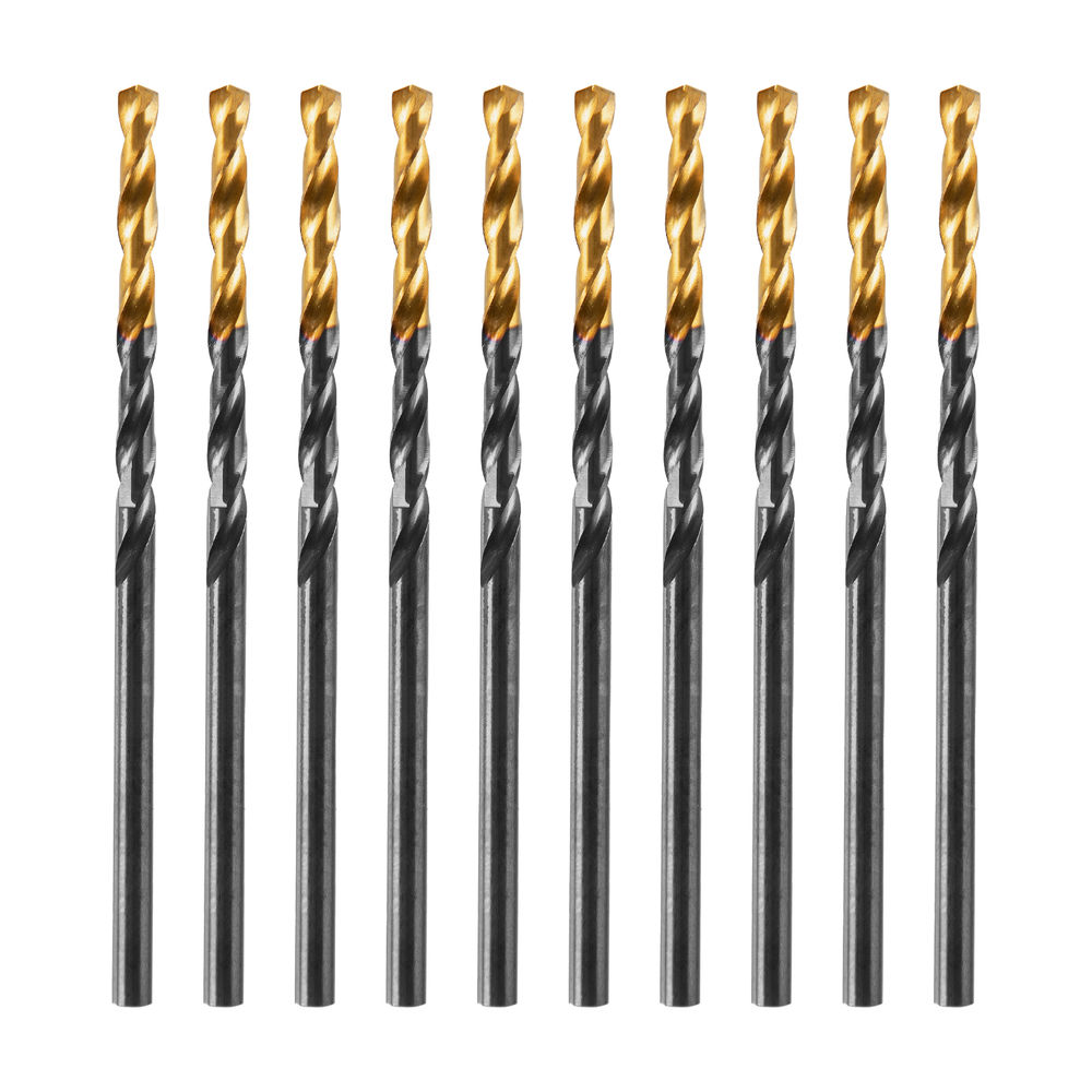 Сверло по металлу, 2,5 мм, HSS-Tin, Golden Tip, 10 шт. Denzel (717204)