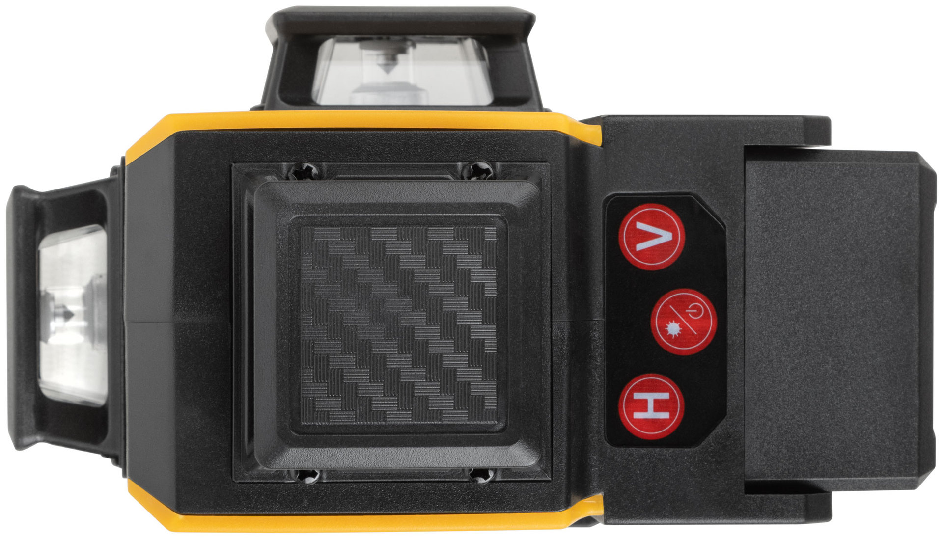 Уровень лазерный самоуспокаивающийся аккумуляторный Li-Ion, мультипризменный 3х360°, зеленый луч, диапазон 20 м, кейс (18670)