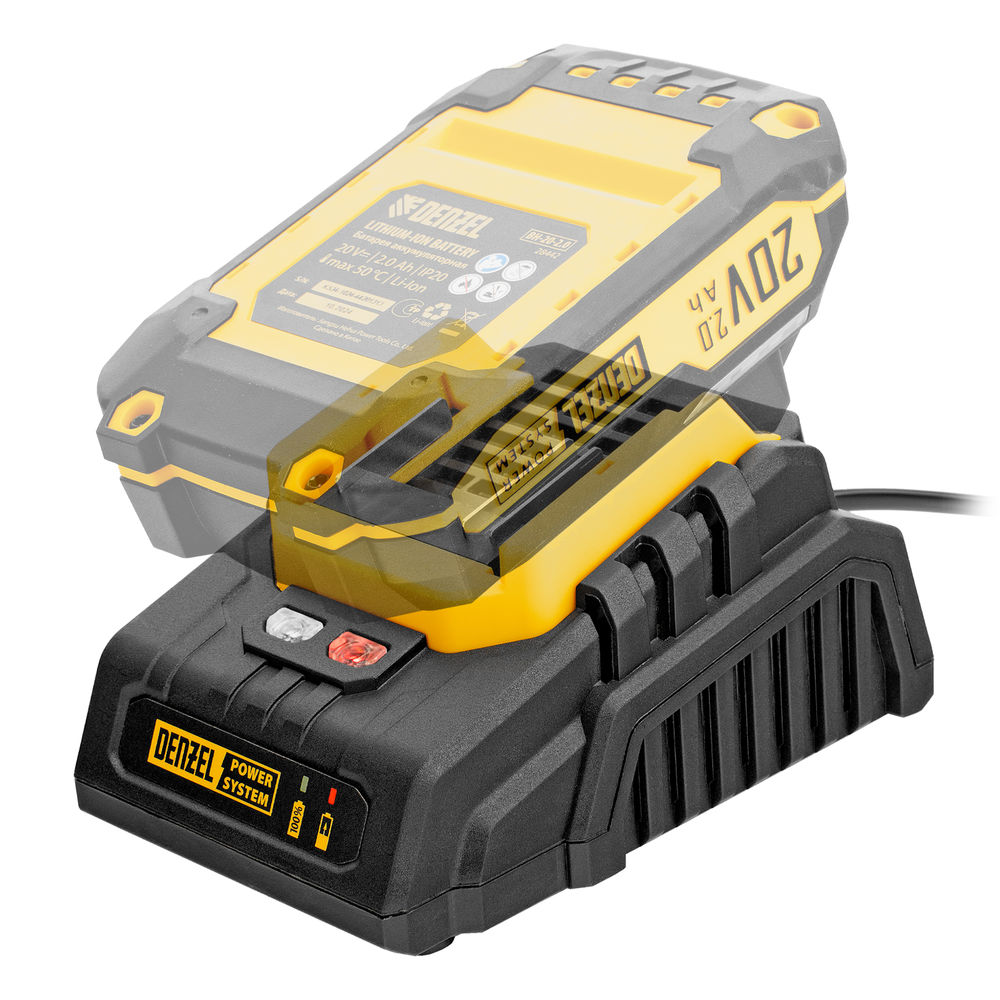 Устройство зарядное для аккумуляторов BCH-20-2.0, Li-Ion, 20 В, 2,0 А// Denzel (28456)