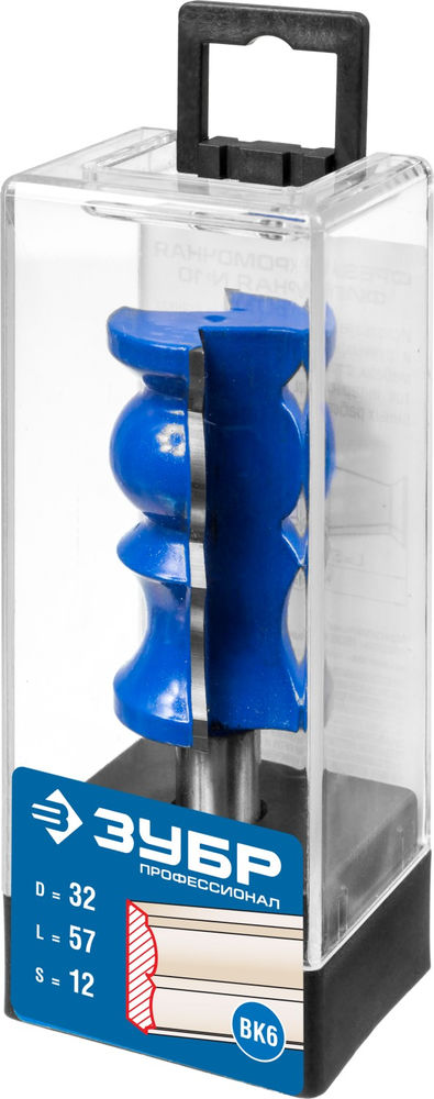 Фреза кромочная фигурная №8 32?57 мм хвостовик 12 мм ЗУБР Профессионал 28719-32