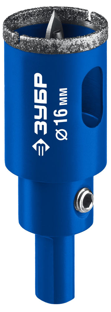 Коронка алмазная АГК, d 16 мм, центр. сверло, трехгранный хвост, Р60 ЗУБР Профессионал 29850-16_z01