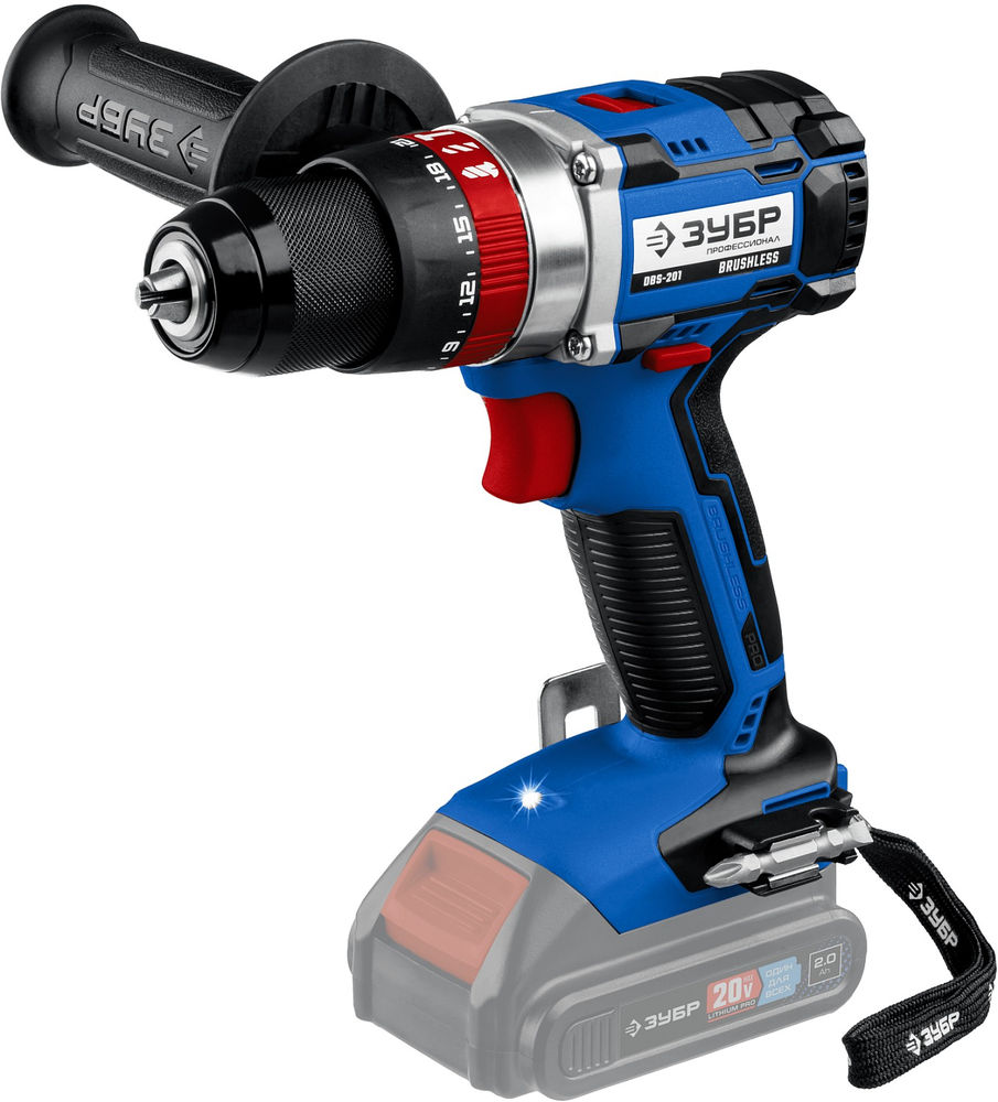Бесщеточная ударная дрель-шуруповерт 20 В 70 Н·м без АКБ Профессионал ЗУБР Т7 DBS-201