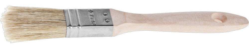 Кисть плоская 25 мм, 1, светлая натуральная щетина, деревянная ручка, все виды ЛКМ ЗУБР УНИВЕРСАЛ 01005-025