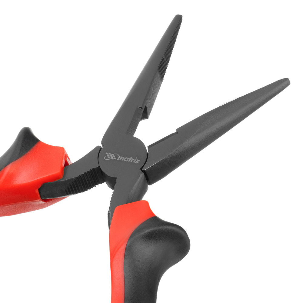 Длинногубцы прямые Black Nickel, 160 мм, двухкомпонентные рукоятки Matrix (17158)