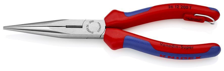 Длинногубцы с режущими кромками, 200 мм, фосфатированные, 2-комп ручки, проушина для страховки, BK (KN-2612200TBK)