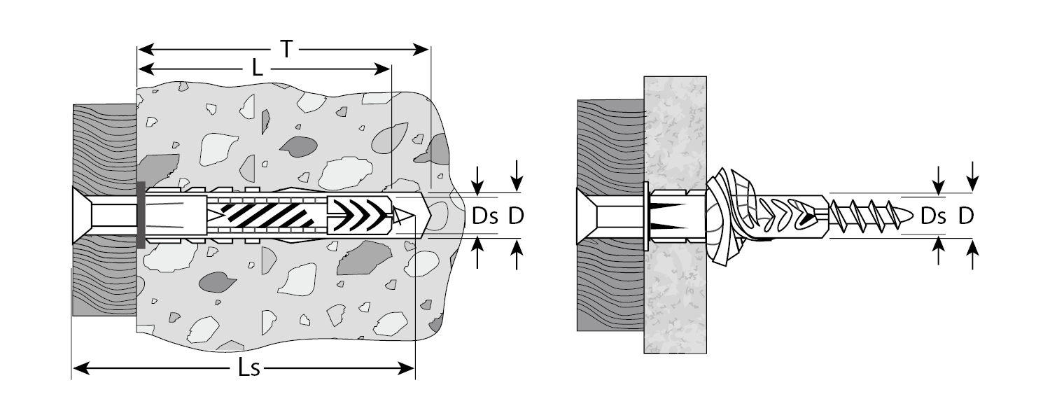 Дюбель универсальный 12?71 мм без бортика с шурупом 3 шт ЗУБР 4-301196-12-071