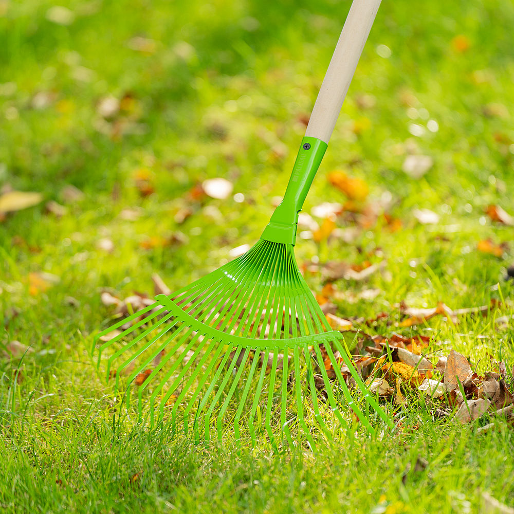 Грабли веерные стальные, 425 мм, 22 плоских зуба, эмалированные, без черенка, Palisad (617705)