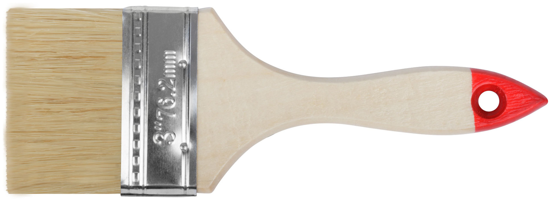 Кисть флейцевая Оптима, натур. cветлая щетина, деревянная ручка 3 (75 мм) (00817)