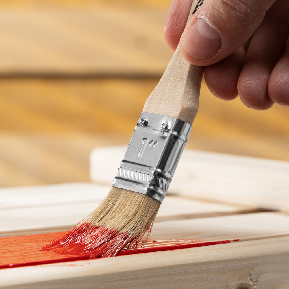 Кисть плоская Стандарт 1 (25 мм) натуральная щетина, деревянная ручка MTX (82520)