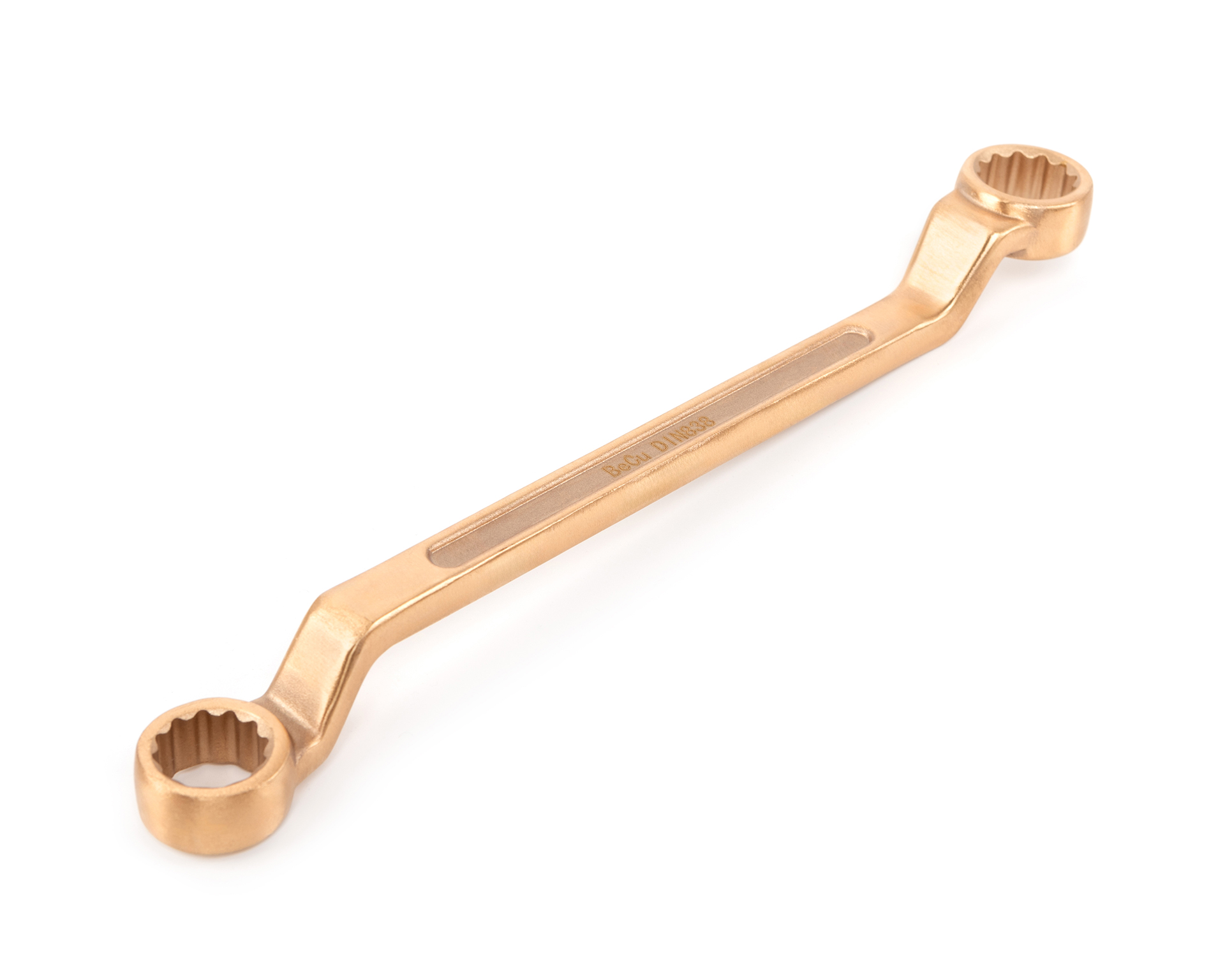 Ключ гаечный накидной двусторонний коленчатый 32х34 искробезопасный сплав BeCu 151-3234, HORTZ