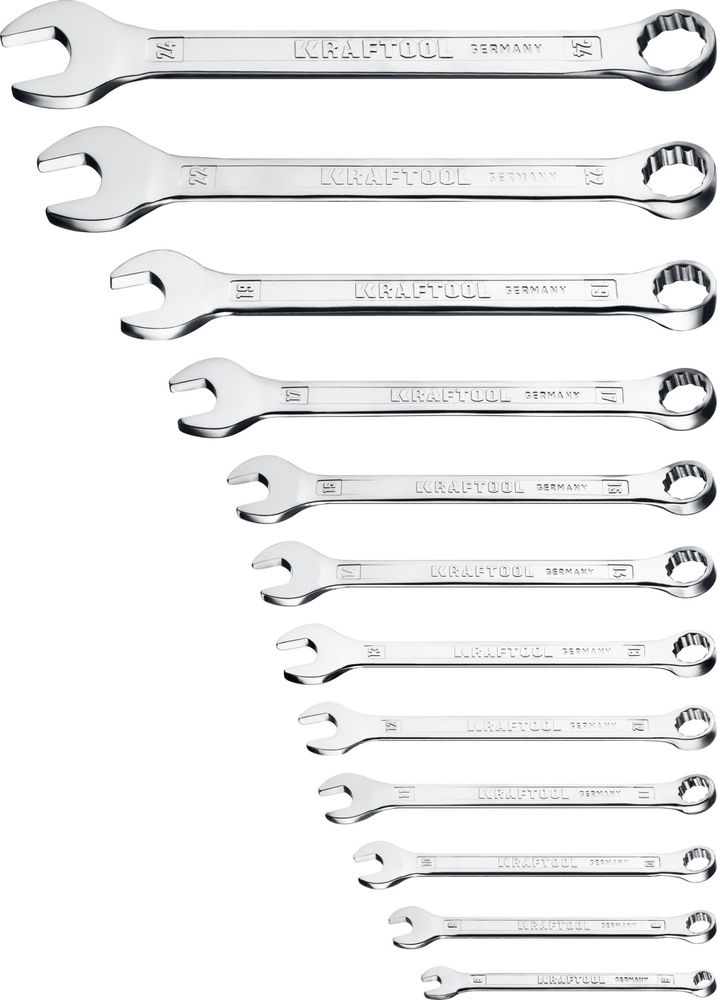Набор ключей гаечных комбинированных 6 - 24 мм, 12 шт KRAFTOOL 27079-H12C