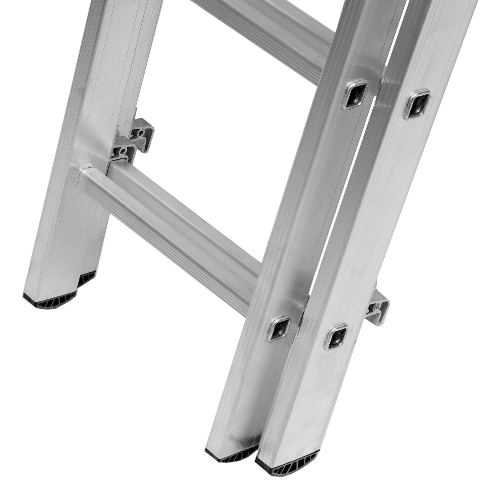 Лестница, 3 х 12 ступеней, алюминиевая, трехсекционная, Сибртех (97822)