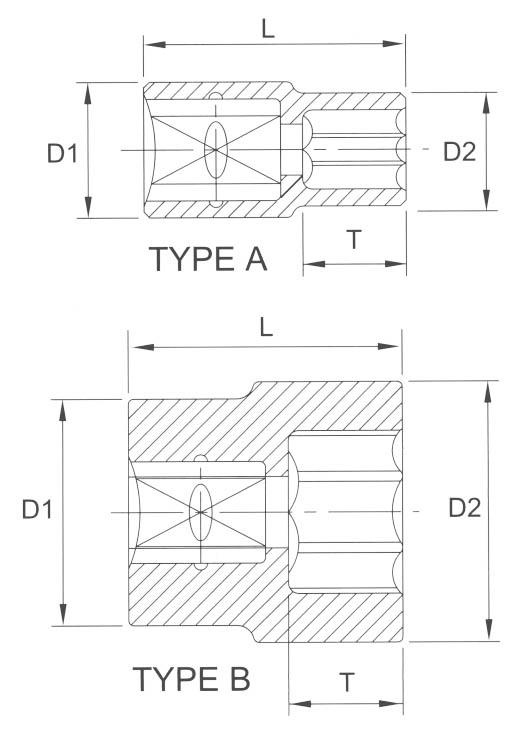 Головка торцевая 6гр. 9 мм 3/8 Licota N3009