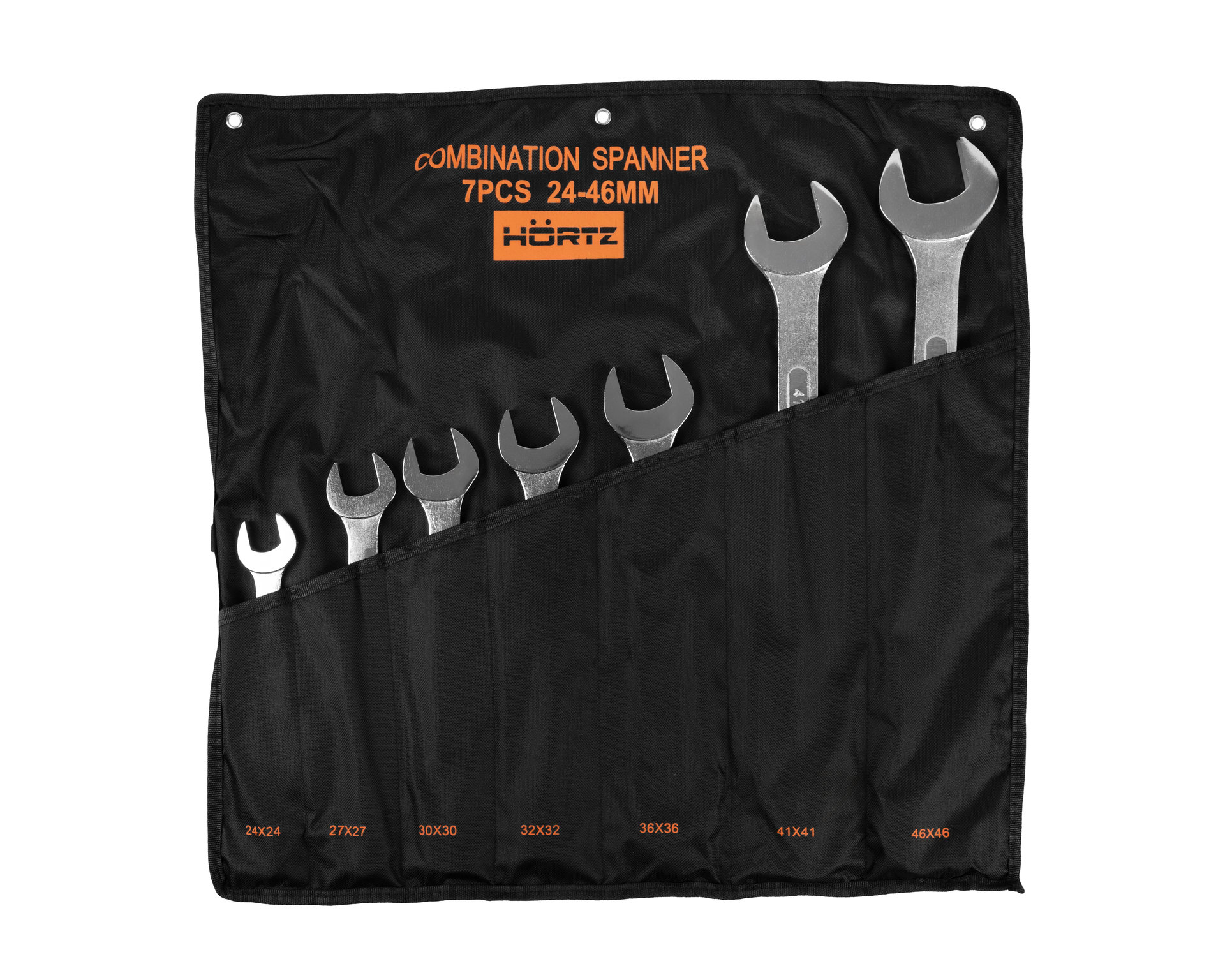 Набор ключей гаечных комбинированных 7 шт. (24-46) хромированные HORTZ