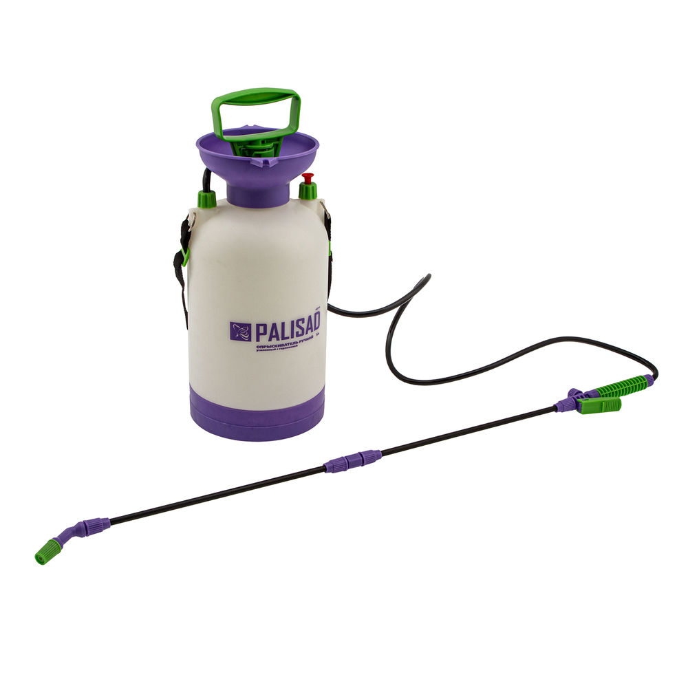 Опрыскиватель ручной усиленный с горловиной 5 л, с насосом, шлангом и разбрызгивателем Palisad (64745)