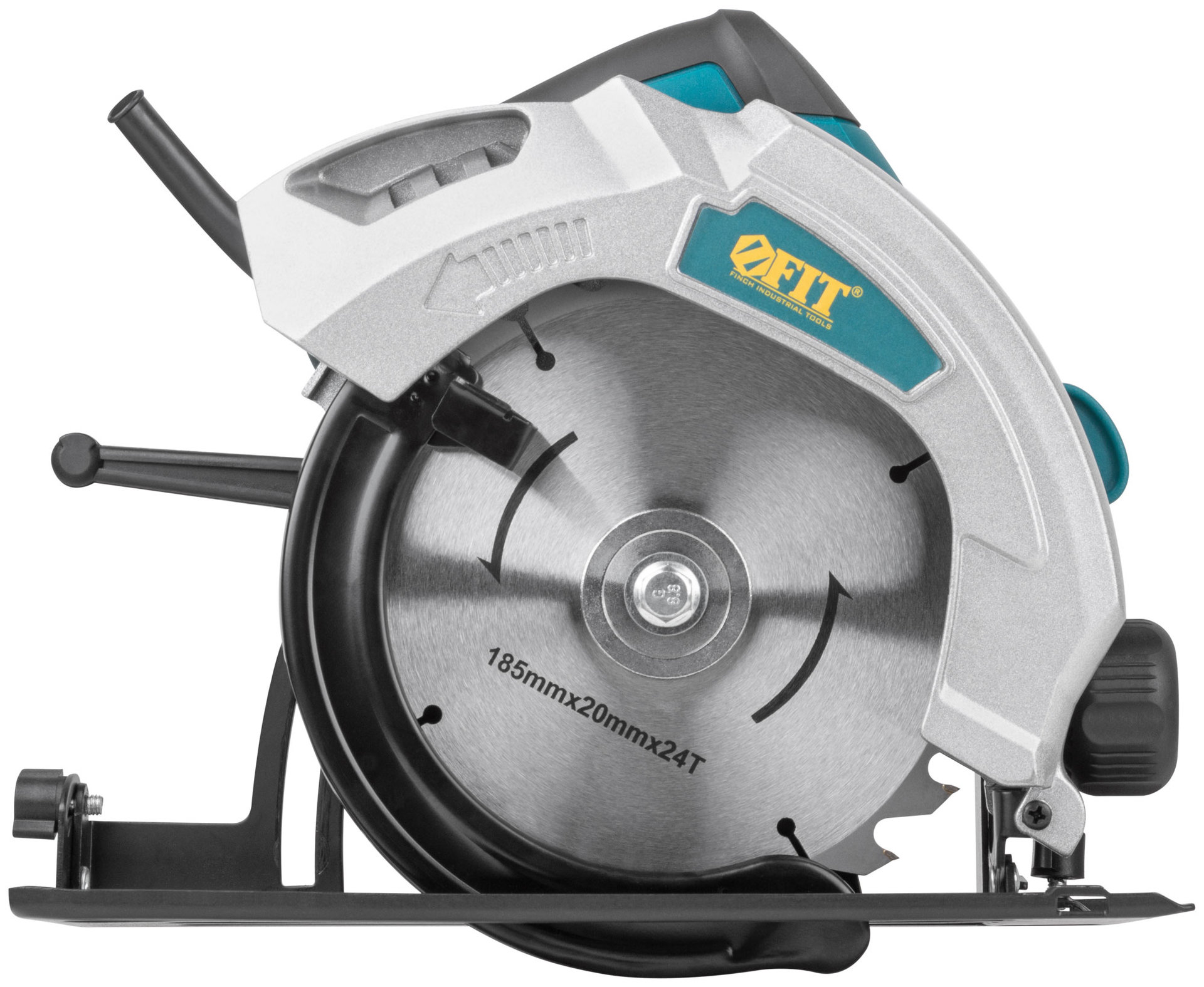 Пила дисковая 1300 Вт; 4500 об/мин; 185/20 мм; 4,4 кг; жел. опора; рез. накл.; блок шпинд.; коробка (80404)