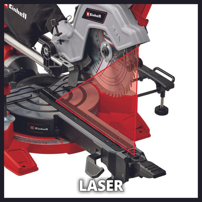 Пила торцовочная Einhell TE-SM 8 L Dual, 1800вт,216х30мм х48 зб,пропил 305х65мм,лазер (4300866)